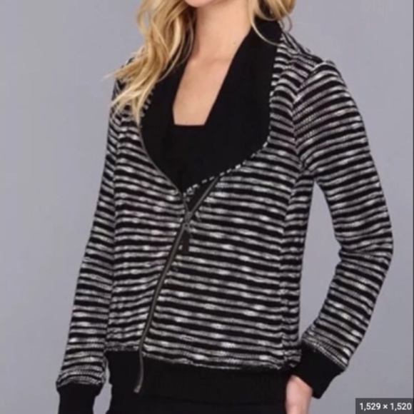 Splendid Knit Moto Stripe Jacket - Picture 6 of 6